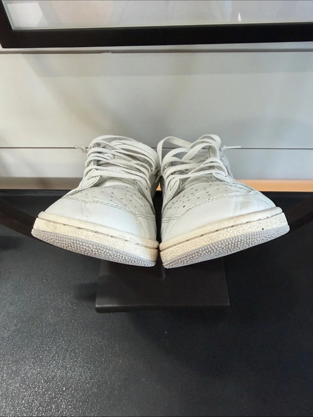 Nike Men’s Air Jordan 1 Low 85  White with Light Gray Low-Top Sneakers